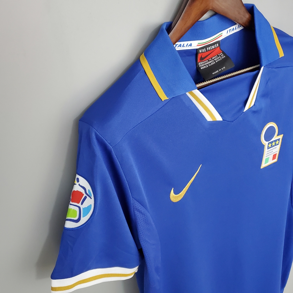 Camisa Seleção Itália Retrô Home 1996 Torcedor Nike Masculina - Azul