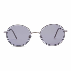 Óculos solar Fuel redondo modelo Steamer prata com lentes cinza claro