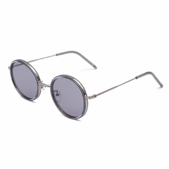 Óculos solar Fuel redondo modelo Steamer prata com lentes cinza claro