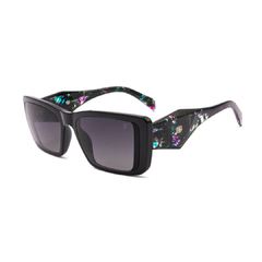 Óculos polarizado Fuel modelo Fiamma formato retangular cor preto com hastes coloridas