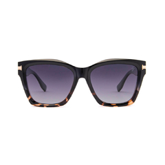 Óculos Flamme polarizado Fuel formato gatinho cor preto e tortoise com lente marrom