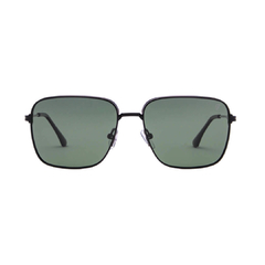 Óculos de sol Fuel modelo Napier formato retangular cor preto fosco com lentes verdes
