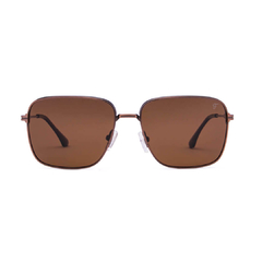 Óculos de sol Fuel modelo Napier formato retangular cor marrom fosco com lentes marrons
