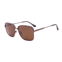 Óculos de sol Fuel modelo Napier formato retangular cor marrom fosco com lentes marrons