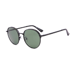 Óculos de sol Fuel, polarizado, modelo Cleveland, formato redondo cor preto com lentes verdes