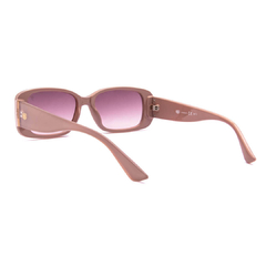 Óculos Fuel oval modelo Satin cor nude com lentes degradê