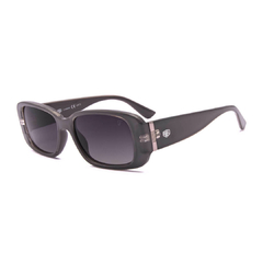 Óculos Fuel oval modelo Satin cor cinza com lentes degradê