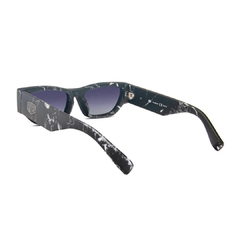 Óculos de sol Fuel, formato gatinho retangular, polarizado cor preto marmorizado