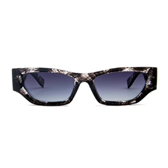 Óculos de sol Fuel, formato gatinho retangular, polarizado cor marrom rajado