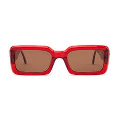 Óculos solar Fuel retangular modelo Mr Pink cor vermelho