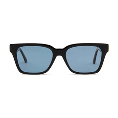 Óculos solar Fuel retangular modelo Vic Vega cor preto com lente azul