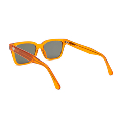 Óculos solar Fuel retangular modelo Vic Vega cor laranja