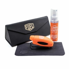 kit manutenção Fuel Eyewear. Case + limpa lentes + flanela + clip car