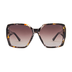 Óculos Fuel polarizado formato borboleta cor marrom rajado com lente degradê