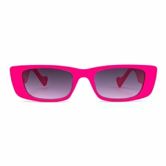 Óculos solar Fuel retangular modelo Brasil cor rosa shock
