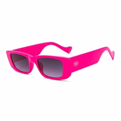 Óculos solar Fuel retangular modelo Brasil cor rosa shock