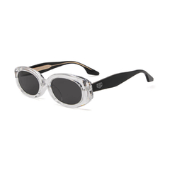 Óculos solar Fuel oval modelo Aretha cor transparente com hastes pretas
