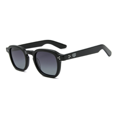 Óculos solar Fuel panto modelo Niki de acetato e lentes polarizadas cor preto 
