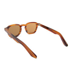 Óculos solar Fuel panto modelo Niki de acetato e lentes polarizadas cor caramelo