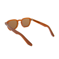 Óculos solar Fuel panto modelo Niki de acetato e lentes polarizadas cor caramelo