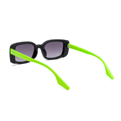 Óculos solar Fuel retangular modelo Rue cor preto e verde