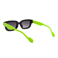 Óculos Fuel modelo Quiana formato retangular cor preto e verde neon