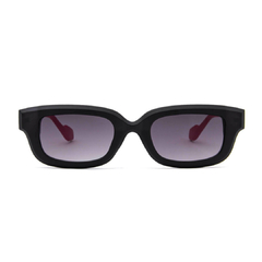 Óculos Fuel modelo Quiana formato retangular cor preto e fucsia