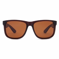 Óculos solar polarizado Fuel retangular modelo Harry cor marrom