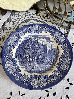 Plato Playo Loza England Ironstone Tableware Ltd. Dicken´s Blue C1973 - tienda online