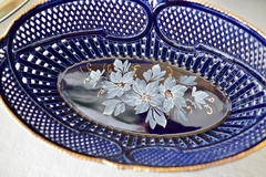 Canasta Bombonera de Porcelana Cluj-Napoca Cobalt Lace Pintada a Mano en internet