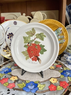 Lindisimo Plato Postre Loza Portmeirion England , Pattern Pomona "The Red Currantl" C1990.