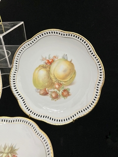 Set 6 Platos para Postre de Porcelana Schumann Arzberg Bavaria Borde Calado Frutas C1955-1960 - tienda online