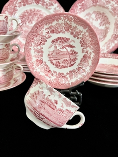 Taza para Te Royal Worcester Palissy England Pattern Avon Scenes Rosa C1960 - Funcy Stuff Antiguedades