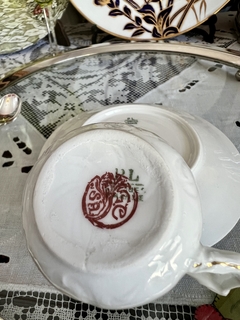 Hermosa Taza y Plato para Cafe Porcelaine Limousine Limoges France Petit Rose C1920 en internet