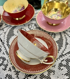 Imagen de Demitasse PT Tirschenreuth Bavaria Bordo y Oro C1960