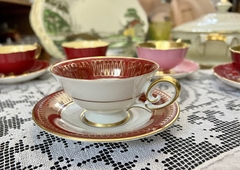 Demitasse PT Tirschenreuth Bavaria Bordo y Oro C1960