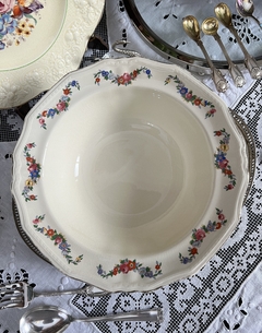 Imagen de Bowls Ensaladera Loza Inglesa Meakin, Guirnalda Floral Vivo en Oro C1945