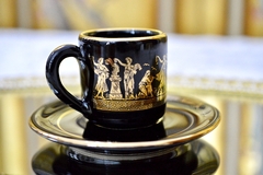 Taza para Cafe Syropoulos Grecia Decoracion Clasica en Oro 24k