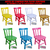 KIT 2 Cadeiras Cadeirinhas Infantil Colorida de Madeira Eucalipto Resistente DISA