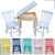 Conjunto Mesa Infantil kit Mdf 60x60 Com Baú com 2 Cadeira Cadeirinha Infantil Colorida Dalas Torneada