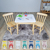 Conjunto Mesa Quadrada Infantil Com 2 Cadeiras Colorida Laqueada