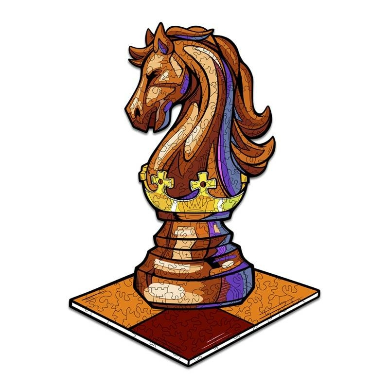 cavalo de xadrez marrom de madeira velho em pé no tabuleiro de xadrez  933793 Foto de stock no Vecteezy