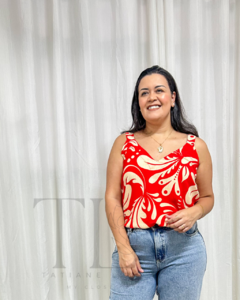 BLUSA DE ALÇA EM CREPE - LINDA