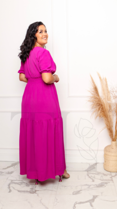 VESTIDO LONGO FUCSIA - OLIVIA - comprar online