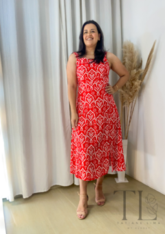 VESTIDO MIDI DE ALÇA VERMELHO - LUCIANA - comprar online