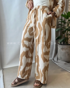 Pantalón Grece print beige - comprar online