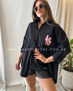 Maxi camisa Lazy negra