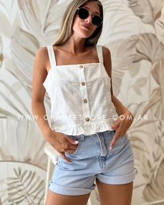 Blusa Crop Salve blanca