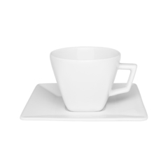 Xícara Quartier White Chá 200ml com Pires (1 ou 2 cores 1 face) - Dhonnart Personalizações 