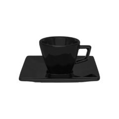 Xícara Quartier Black Café 75ml com Pires (1 ou 2 cores-2x) na internet